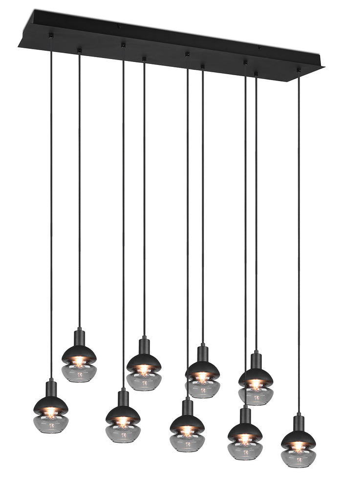 Lampada a Sospensione da Interno Attacco E14 in Metallo Nero e Oro