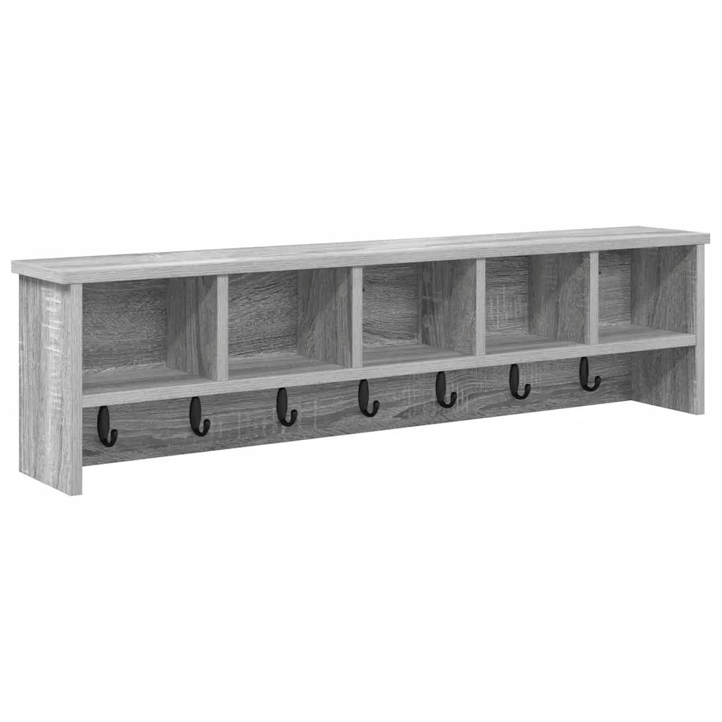 vidaXL Appendiabiti a muro Grigio sonoma 100 x 16 x 26 cm