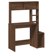 Scrivania | Tavolo da Ufficio Mensole Rovere Marrone 100x45x140cm Legno Multistrato