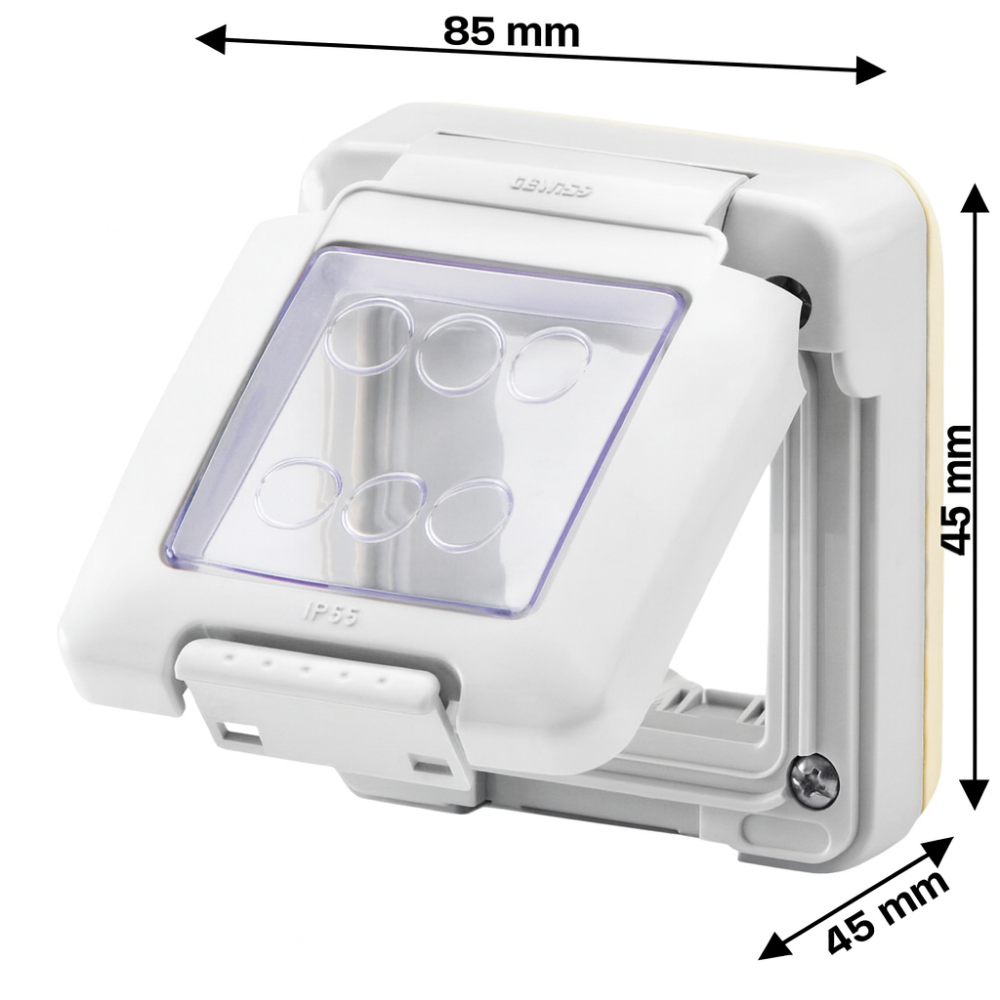 Gewiss 27401 calotta stagna combi per 2 moduli sistema ip55 grigia da parete