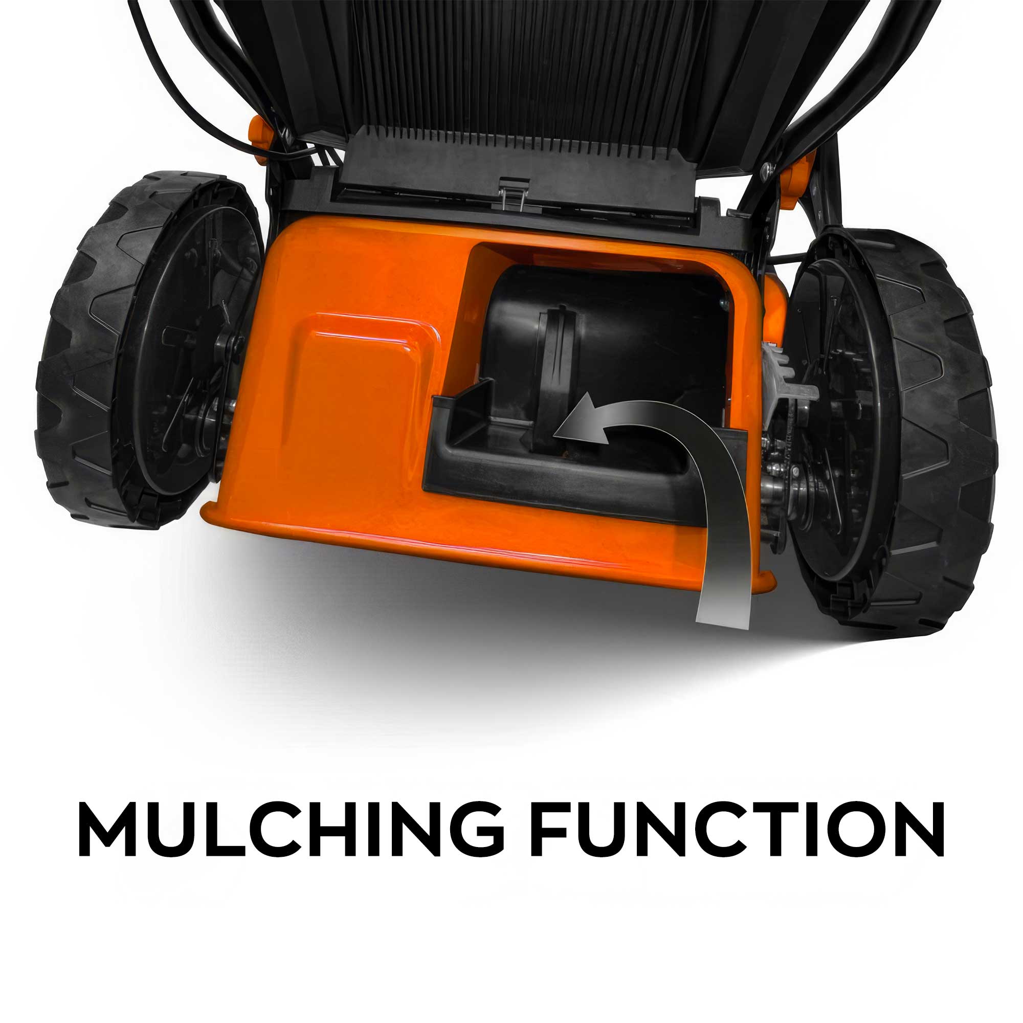 Jukut 170 - Tosaerba a Trazione Motore 4 Tempi a Scoppio Benzina 170cc 3.5HP Taglio 30-80 mm con Funzione Pacciamatura Nero