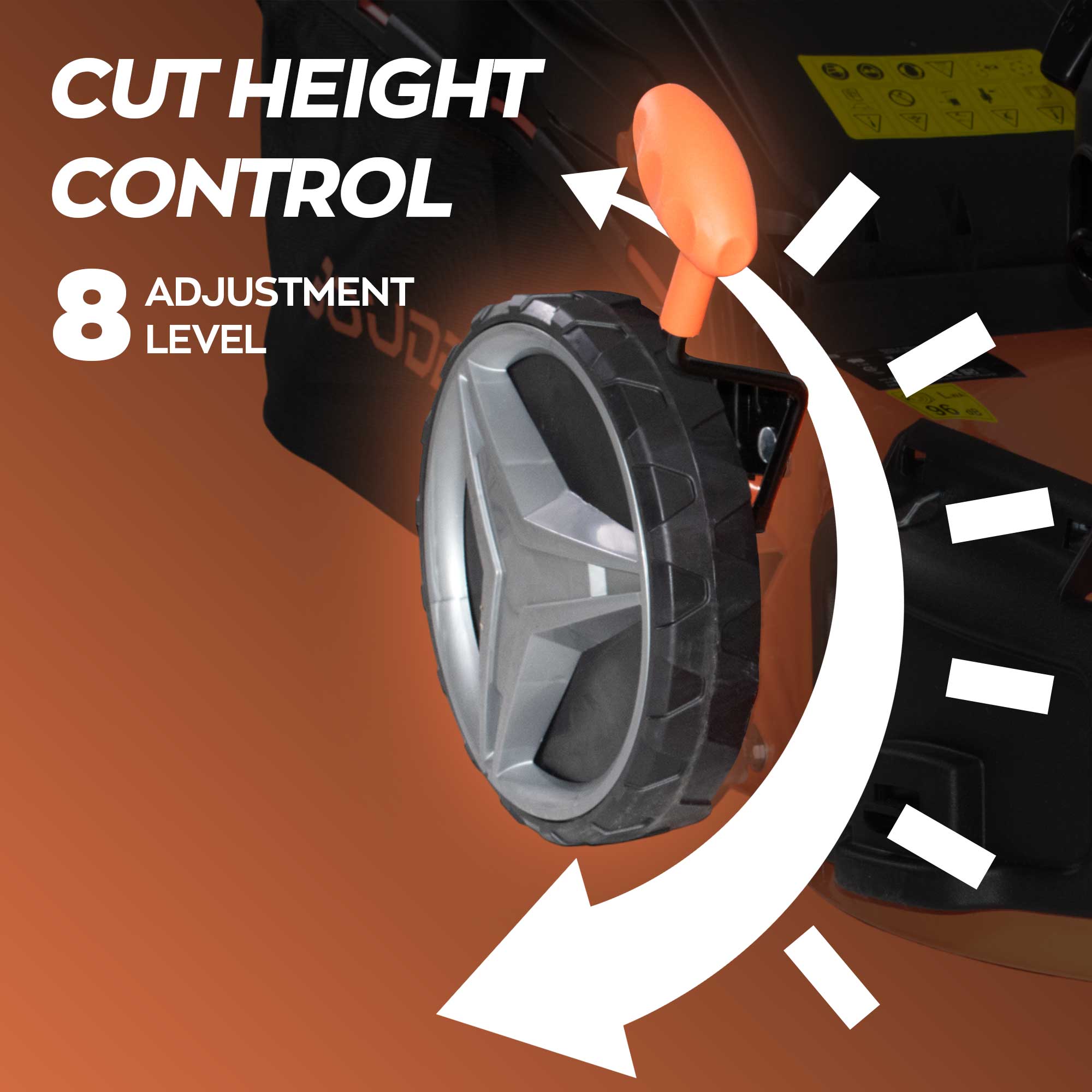 Jukut 170 - Tosaerba a Trazione Motore 4 Tempi a Scoppio Benzina 170cc 3.5HP Taglio 30-80 mm con Funzione Pacciamatura Nero