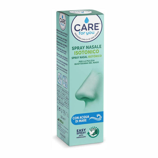 CARE for You Spray Nasale Isotonico Nebulizzato, con Acqua di Mare Ricca di Oligoelementi, per la Pulizia Quotidiana del Naso, 125ml