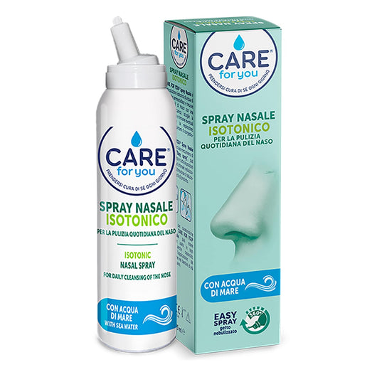 CARE for You Spray Nasale Isotonico Nebulizzato, con Acqua di Mare Ricca di Oligoelementi, per la Pulizia Quotidiana del Naso, 125ml