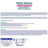 CARE for You Spray Nasale Ipertonico Nebulizzato, con Acqua di Mare Ricca di Oligoelementi, per la Pulizia Quotidiana del Naso, 125ml