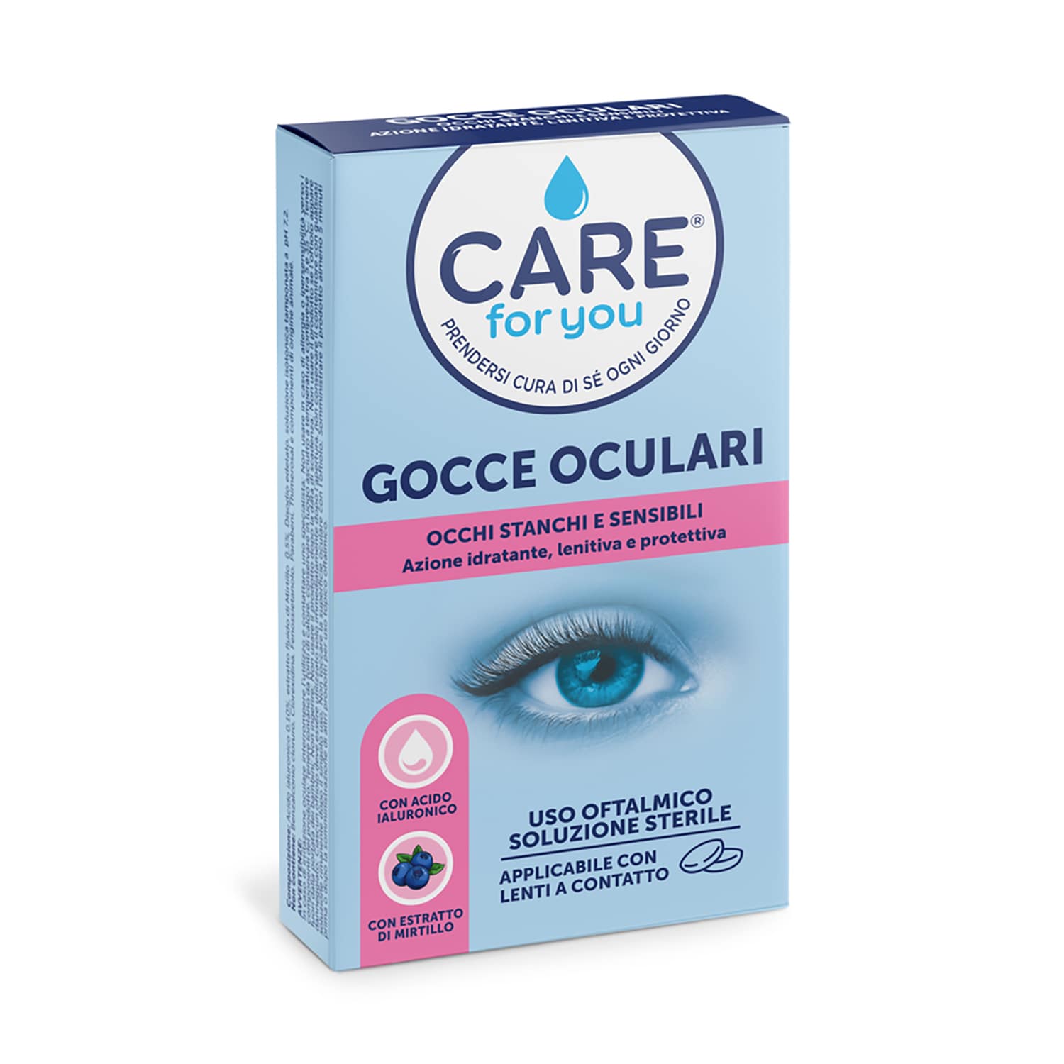 CARE for You Gocce Oculari per Occhi Stanchi, Applicabile con Lenti a Contatto, Monodosi 10x0,5ML