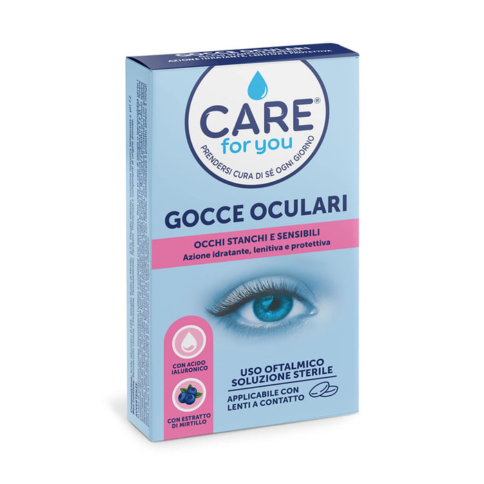 CARE for You Gocce Oculari per Occhi Stanchi, Applicabile con Lenti a Contatto, Monodosi 10x0,5ML