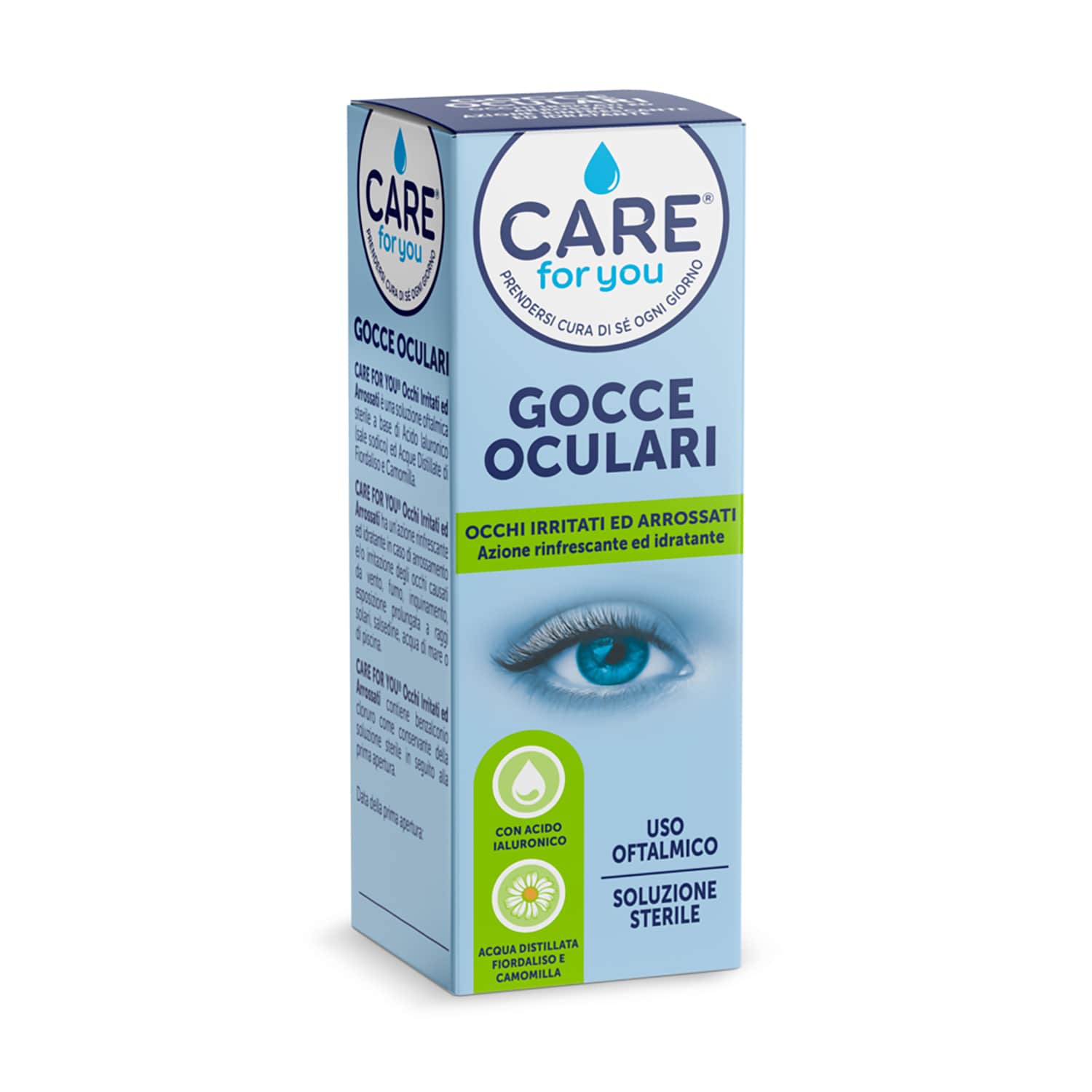 CARE for You Gocce Oculari per Occhi Irritati ed Arrossati, Applicabile con Lenti a Contatto, 15ml