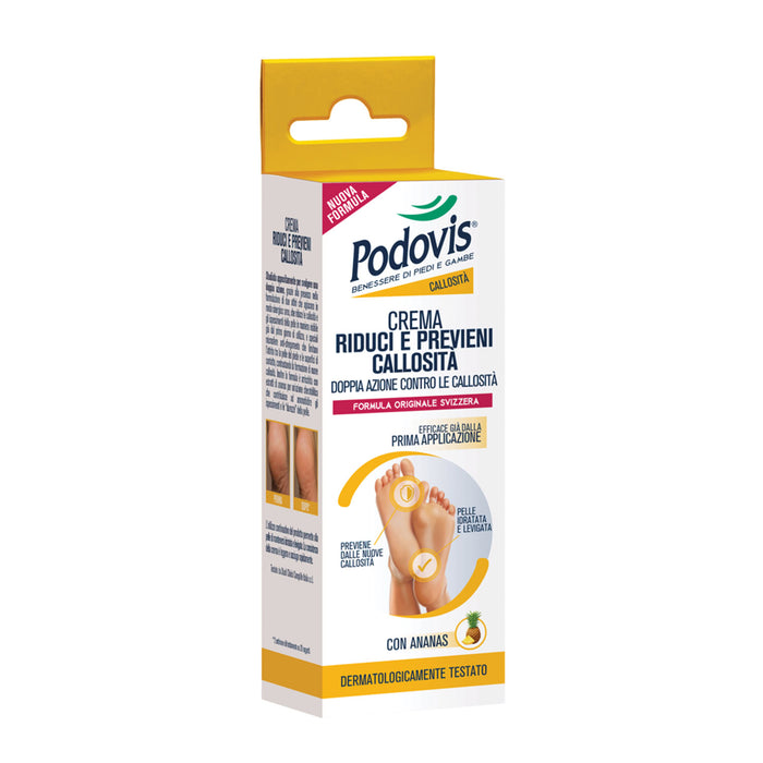 Crema Riduci e Previeni Callosità, Crema Calli, Doppia Azione Contro le Callosità, per gli Ispessimenti della Pelle, Risultati in 3 Giorni, 60ml, Podovis