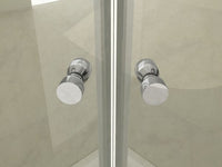 Box doccia Cristallo 8 mm - Semicircolare doppio battente (trasparente) - Misura: 80 x 80 x h195 (raggio 55cm) 