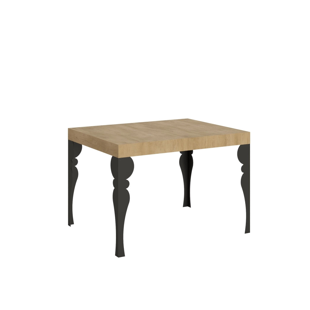 Tavolo Allungabile 120-204x80x77 cm Paxon Quercia Natura e Antracite