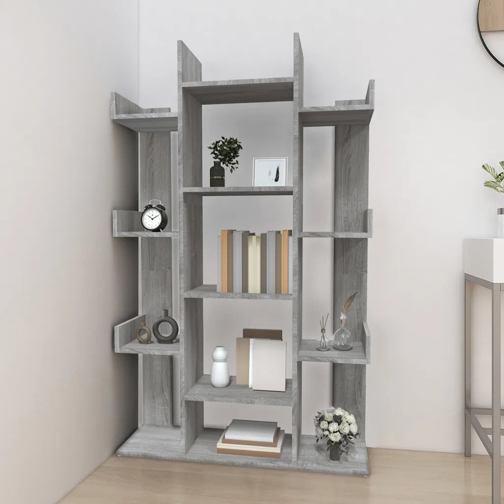 Libreria Grigio Sonoma 86x25,5x140 cm in Legno Multistrato cod mxl 10007