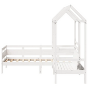 vidaXL Set Dormeuse e Panca con Tetto Bianco 80x200cm Massello Pino