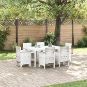 Set da Pranzo per Giardino 7 pcs Bianco Rattan Polt 3378562