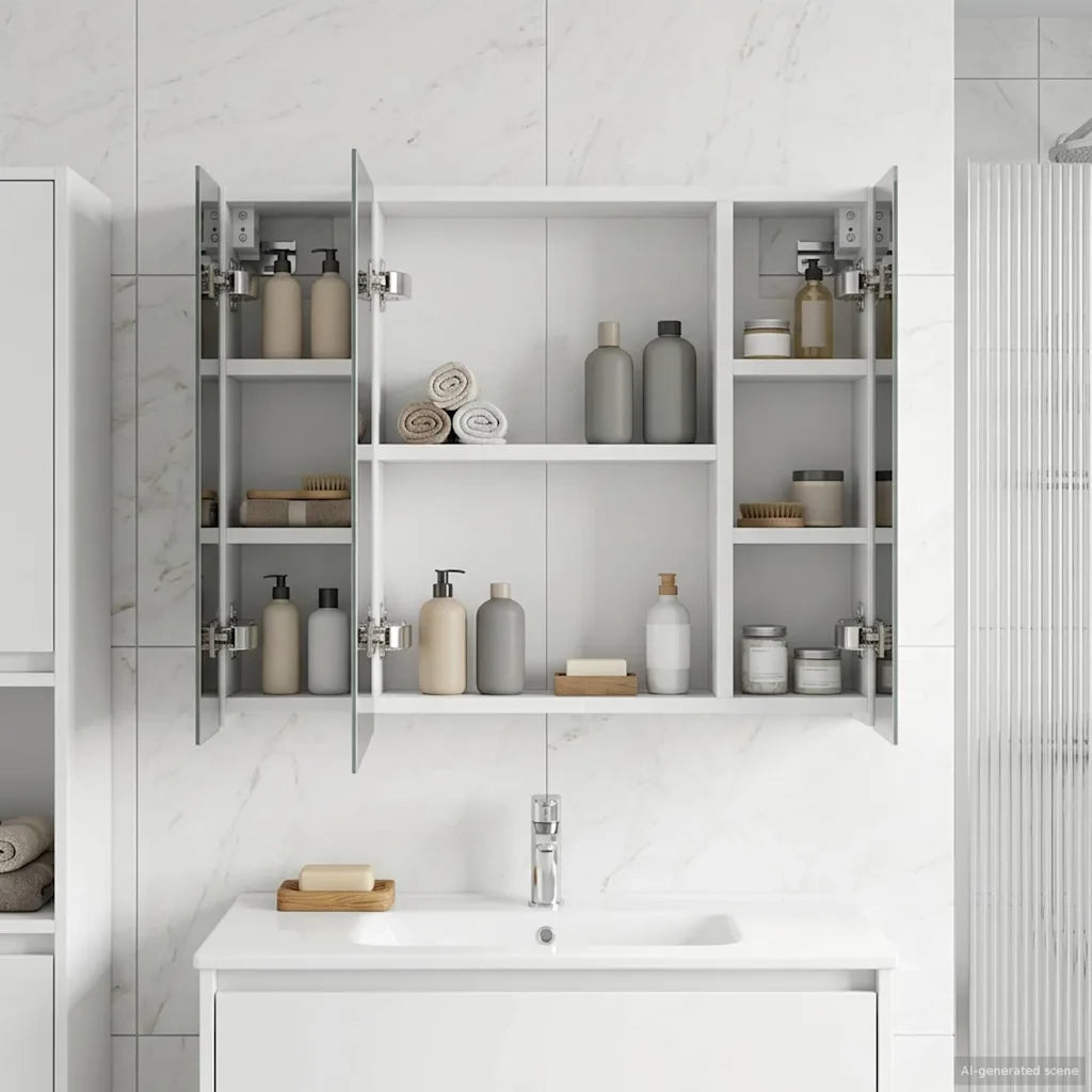 Mobiletto per specchio da bagno Bianco 60 x 14,5 x 50 cm 889071
