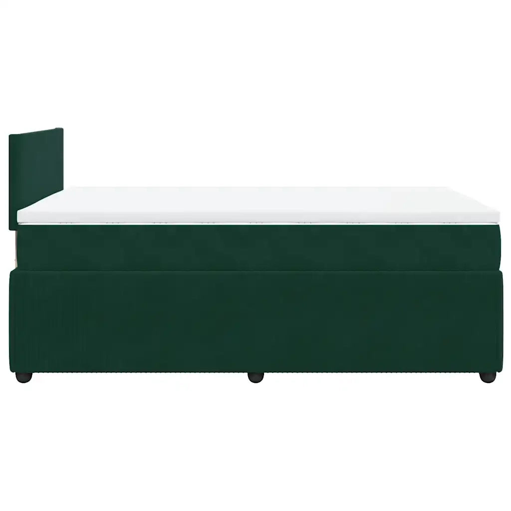 Giroletto a Molle con Materasso Verde Scuro 120x200 cm Velluto