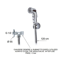 Set doccetta bidet con rubinetto e supporto cromato