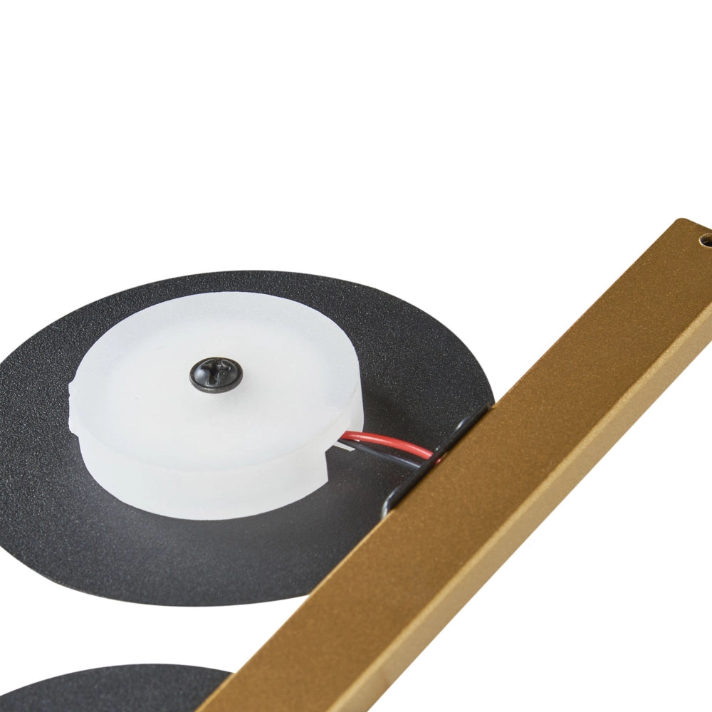 Lampada a LED da parete con paralume in metallo nero e oro LED bianco caldo Illuminazione d'accento decorativa