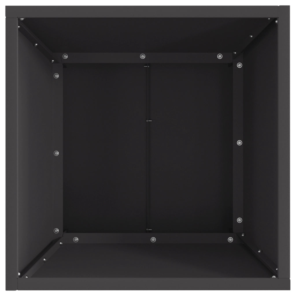 Focolare Quadrato Nero 40x40x30 cm Acciaio