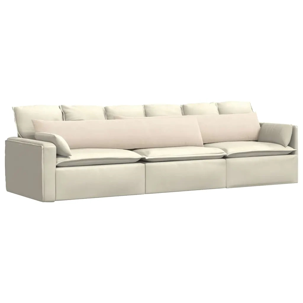 Cuscini da Divano 2 pcs Beige 200 x 40 cm Tessuto