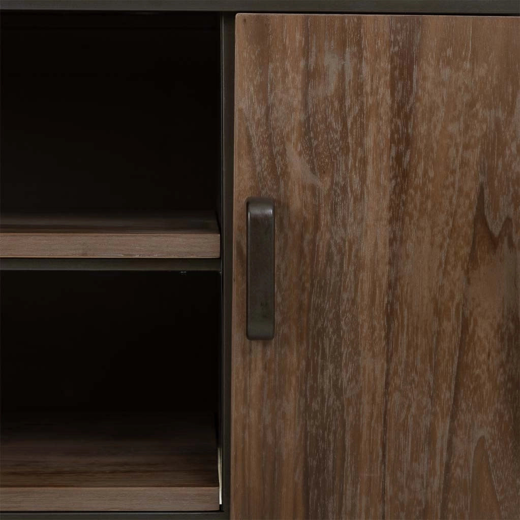 Mobile basso in legno e metallo nero 150x42x58h cm