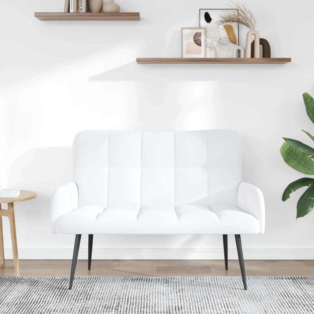 Sofa a Due Posti Bianco 115 x 61 x 87 cm Tessuto
