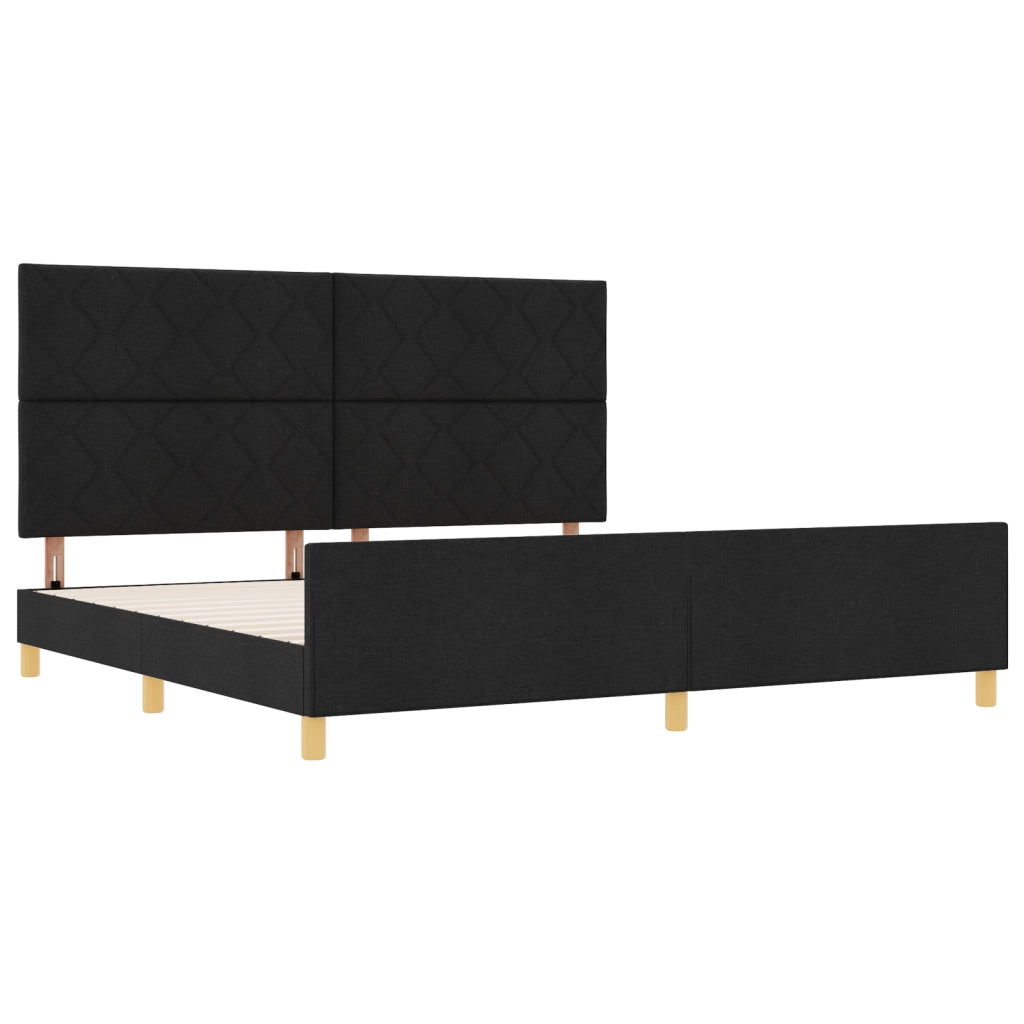 Letto a Box  Nero 200x200 cm in Tessuto