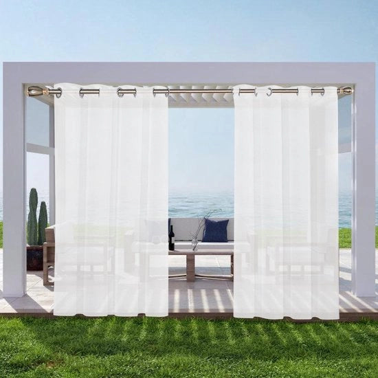 Set di tende da 2 pezzi - Translucido con Orecchie - 210 x 134 cm - Poliestere - Disegno di fiori romantico - Respira e resiste al tempo - Decorazione per finestre