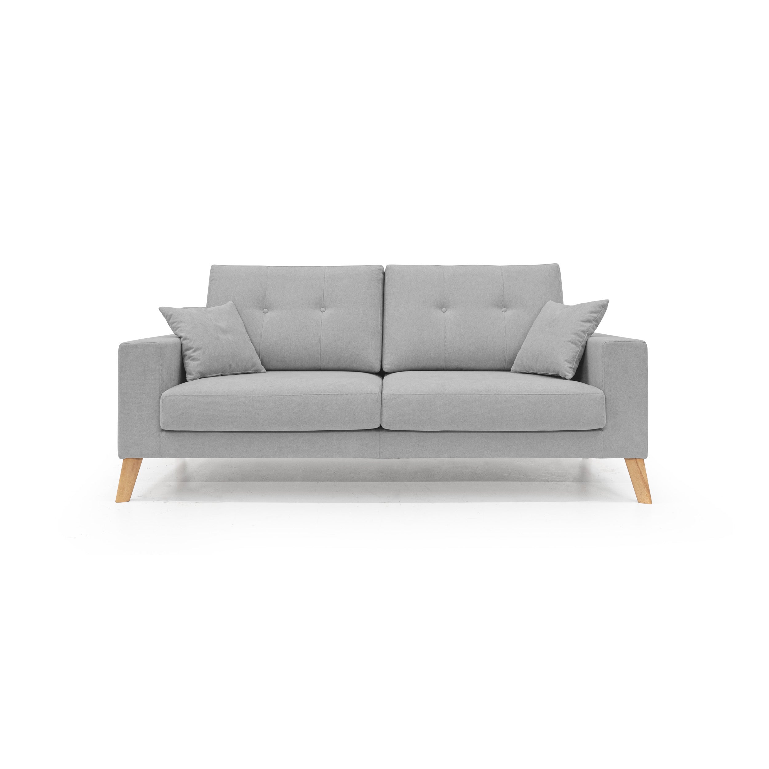 Danish Divano moderno in tessuto morbido impermeabile T02 206 cm grigio chiaro