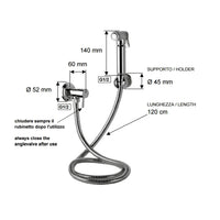 Set relax con doccetta bidet a pulsante, flessibile e rubinetto minimal all cromo
