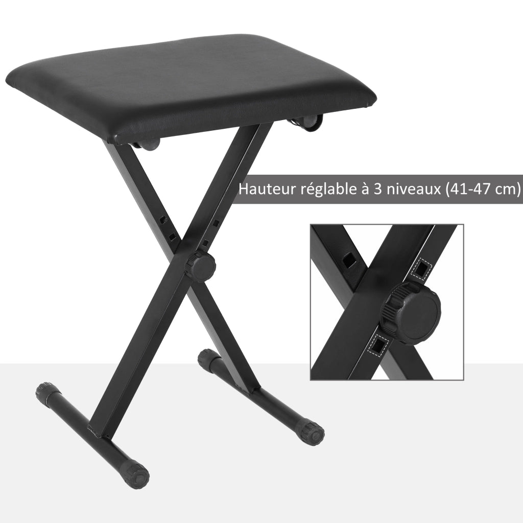 Sgabello da bar regolabile in altezza ¨C zephmum ¨C nero con seduta in PU e gambe in metallo