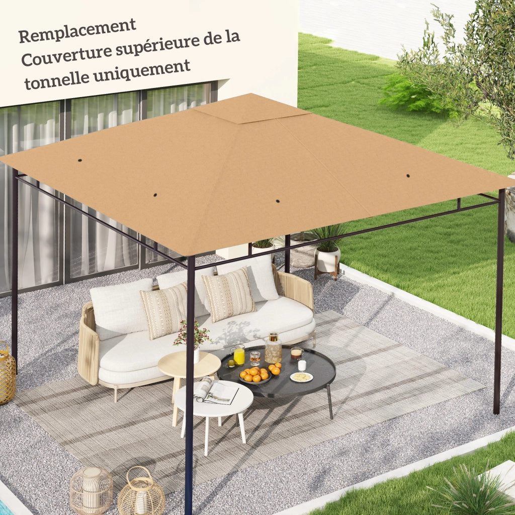 Tenda per Gazebo 3x3 m ¨C zephmum ¨C Beige Poliestere 180 g/m2 Anti-UV