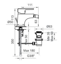Miscelatore Rubinetto Bidet Monocomando Cromato Serie ECOSTYLE