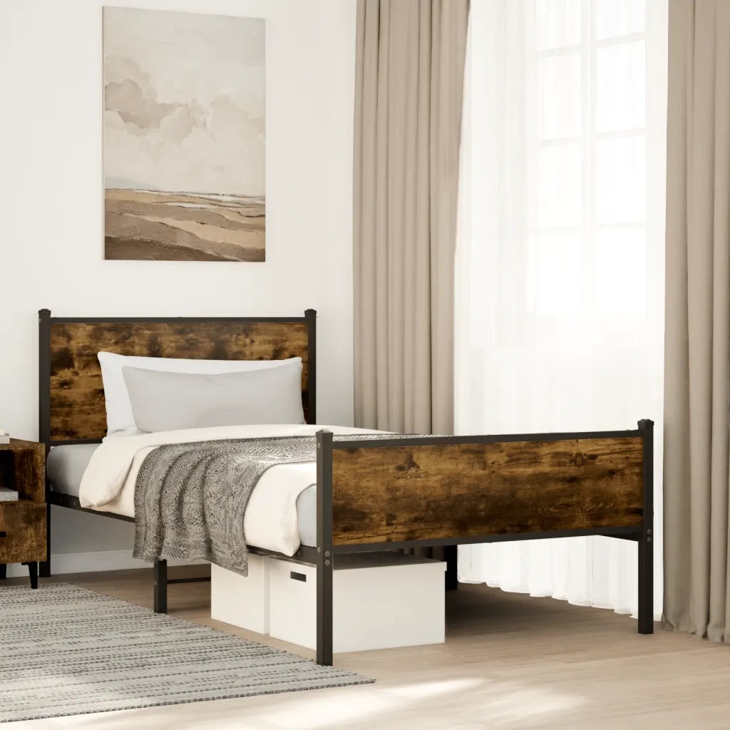 Giroletto senza Materaso in Metallo Rovere Fumo 100x200 cm 4007845