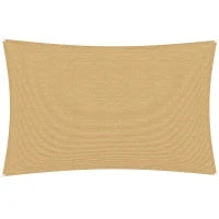 Tenda a Vela Parasole Rettangolare 4 x 6m, Tenda da Sole Protezione Raggi UV in HDPE 185g/㎡, Giallo