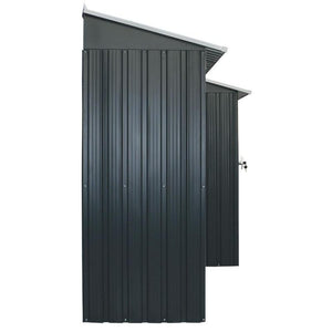 Legnaia da Giardino 272x100x160 cm in Metallo Antracite e Bianco