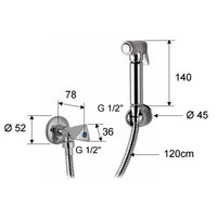 Set doccetta bidet con doccia a pulsante, flessibile, rubinetto e supporto lux - set relax