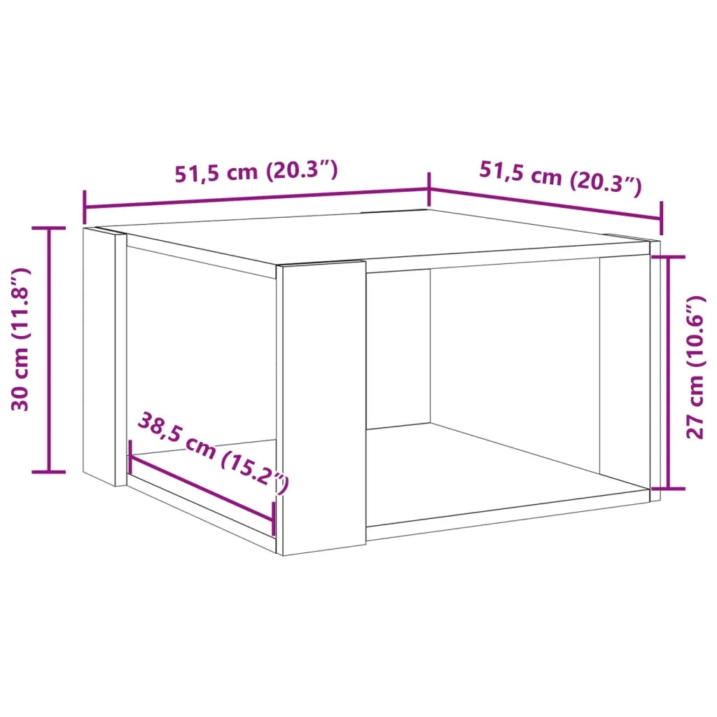 Tavolino da caffè bianco 51,5x51,5x30 cm in legno ingegnerizzato 848136