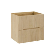 Mobile sottolavabo NATURA – 2 cassetti – Rovere chiaro – L60 × P45 × H57 cm – Da appendere