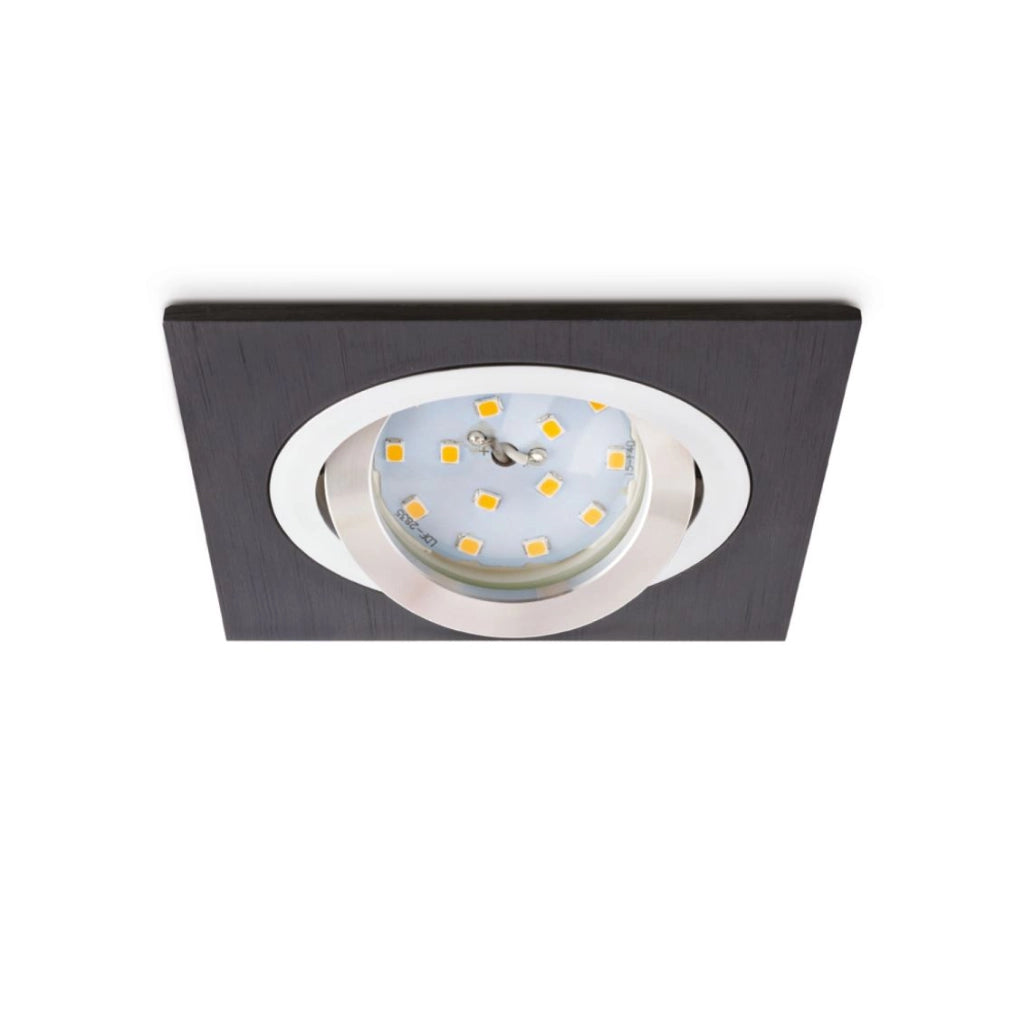 Faretto incasso quadrato nero orientabile GU10 50W Kobi