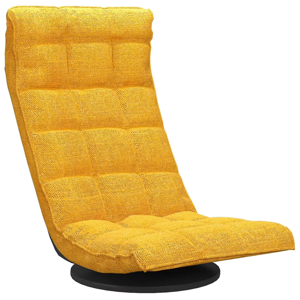 Sedia da Pavimento Girevole Giallo Senape in Tessuto