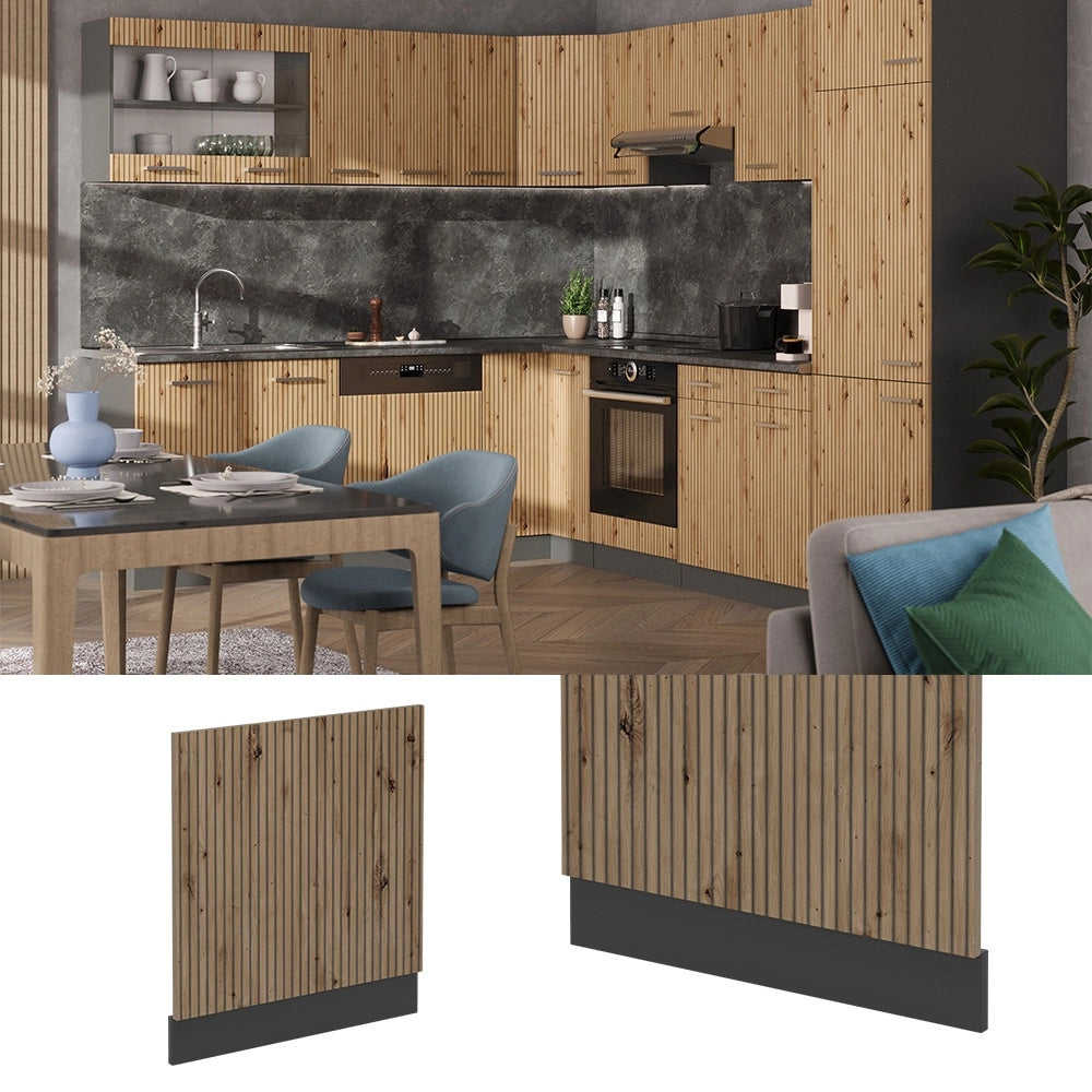 Pannello frontale R-Line Rovere artigianale/Antracite 60 cm senza piano di lavoro Vicco