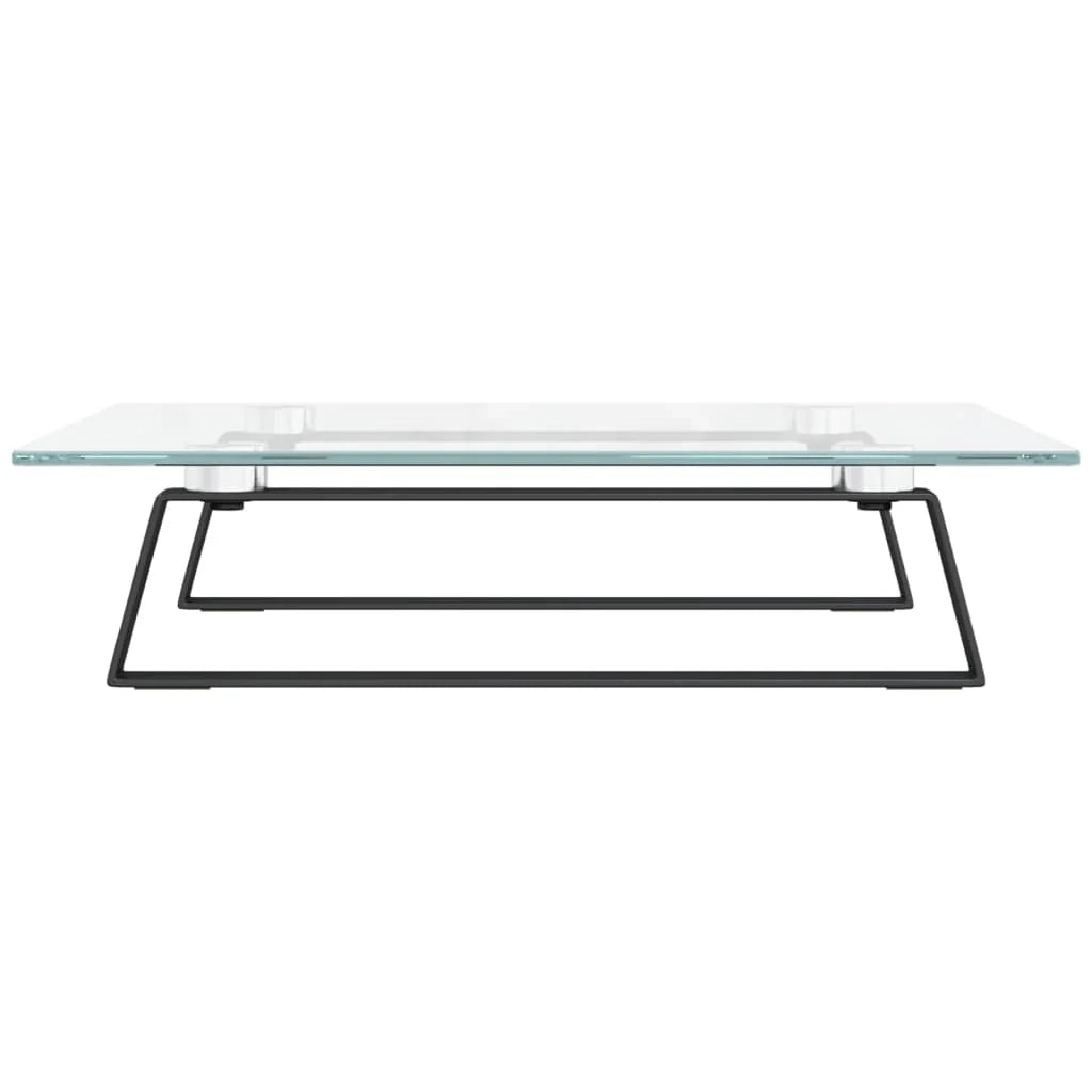 Supporto per monitor mobile da scrivania 40 x 35 x 8 cm vetro temperato e metallo nero 02_0044862