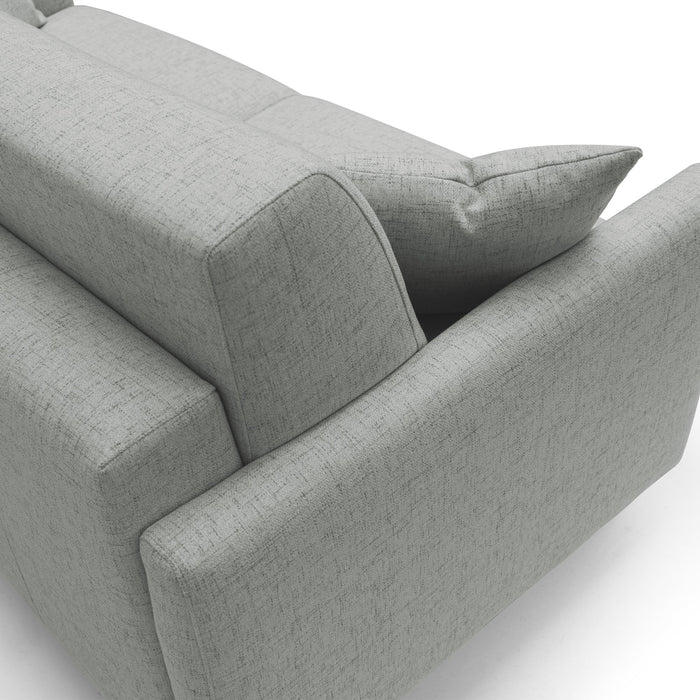 Edgar Divano letto matrimoniale in tessuto felis impermeabile T03 180 cm (mat. 140x197) grigio chiaro
