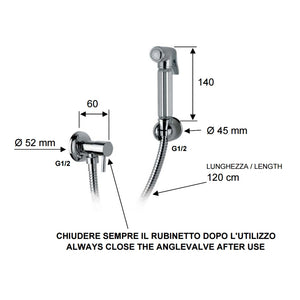 Set relax doccetta bide a pulsante, flessibile, rubinetto e supporto lux
