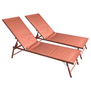 Set di 2 lettini pieghevoli SICILIA in textilene terracotta - struttura in terracotta