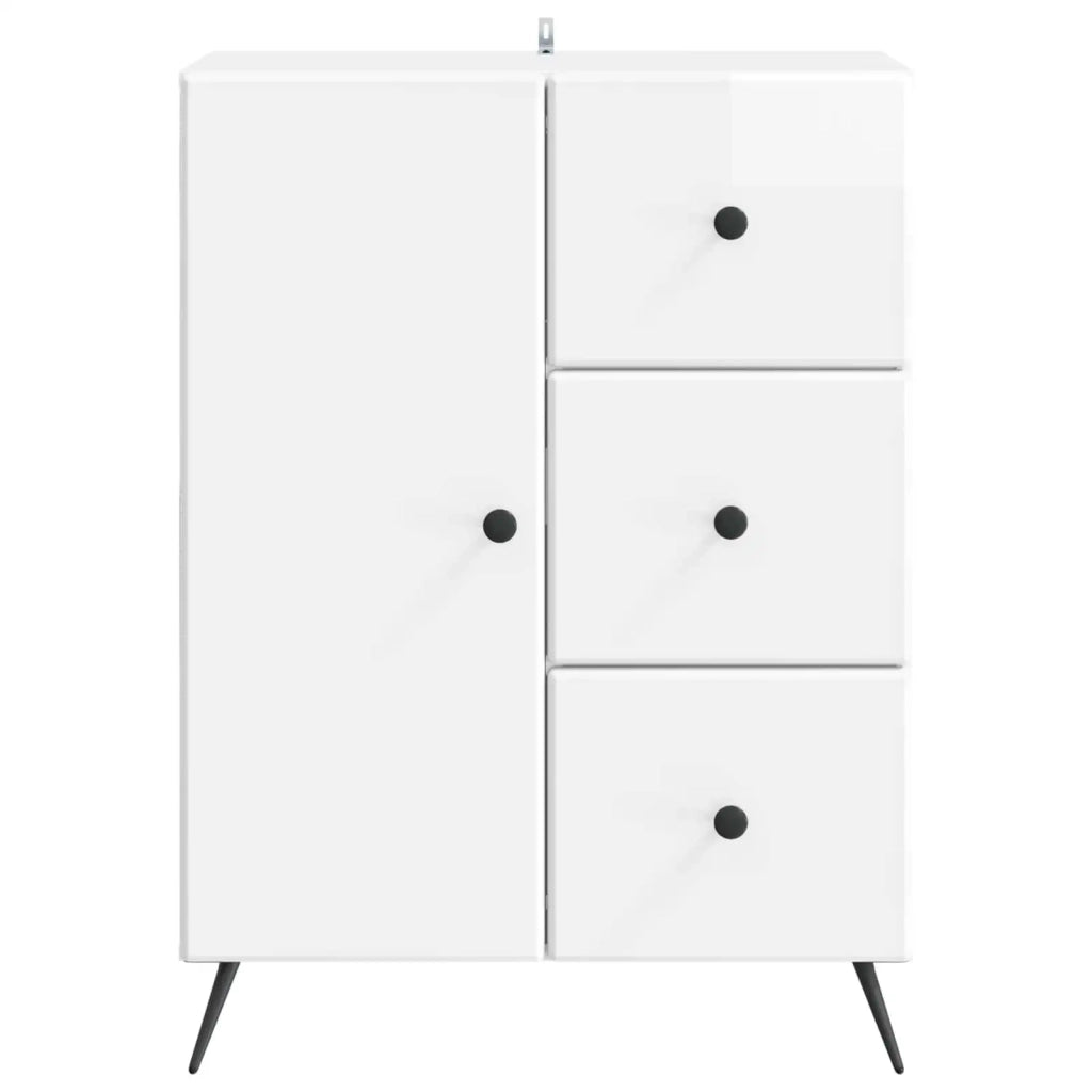 Credenza Bianco Lucido 66 x 34,5 x 90 cm Legno ingegnerizzato 895549