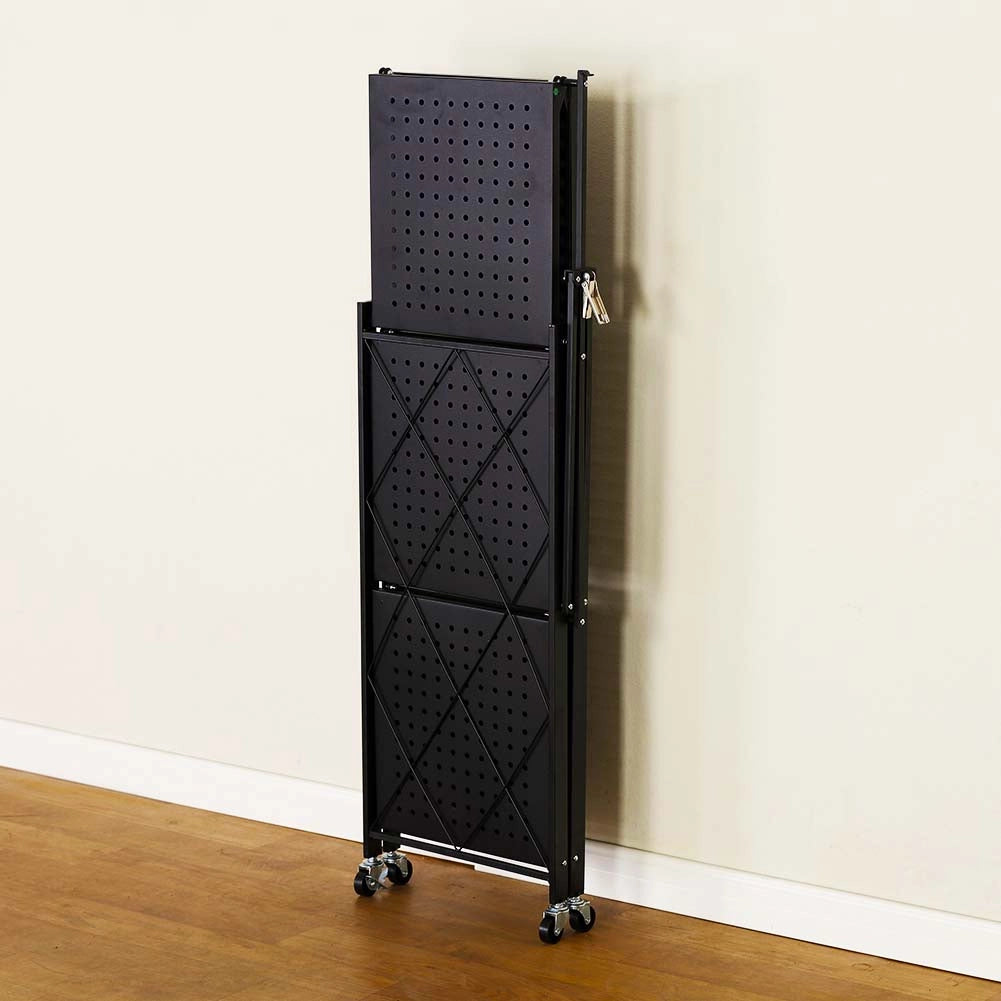 Carrello Carrellino Multiuso Mobile Spazi Stretti Portaoggetti 3 Ripiani Nero