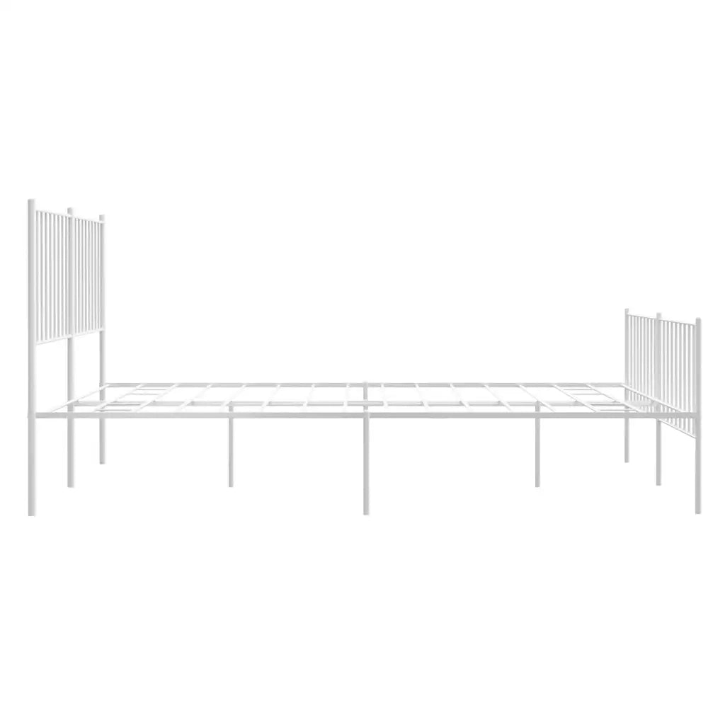 Giroletto con Testiera e Pediera-Struttura Letto Metallo Bianco 140x190 cm 459491