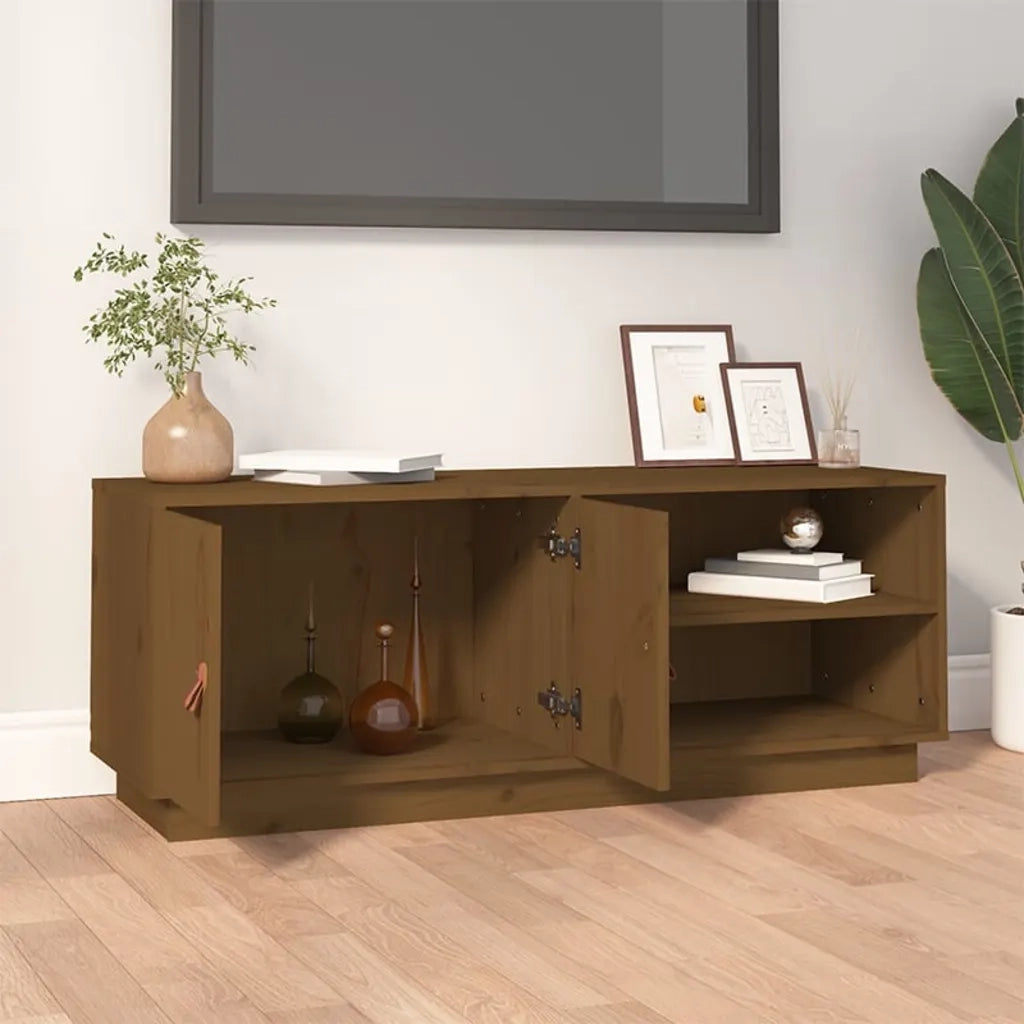 Mobile Porta TV ambra 105x34x40 cm in Legno Massello di Pino 818223